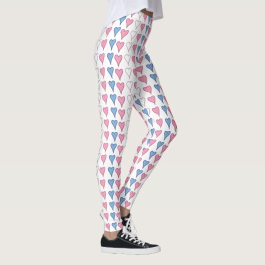 Transgender Pride Hearts Leggings (Rechts)