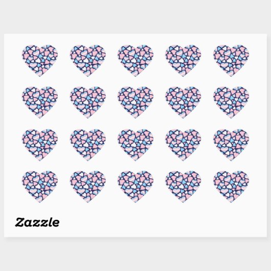 Transgender Pride Hearts Pattern Sticker (Vel)