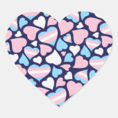 Transgender Pride Hearts Pattern Sticker (Voorkant)