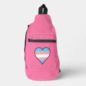 Transgender pride hearts sling bag (Voorkant)