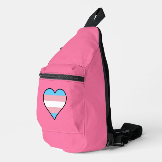 Transgender pride hearts sling bag (Rechterhoek)