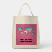 Transgender Pride Kaart van de Wereld Tote Bag (Achterkant)