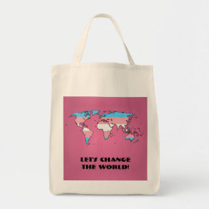 Transgender Pride Kaart van de Wereld Tote Bag