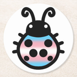 Transgender Pride Ladybug Coaster Ronde Kartonnen Onderzetter