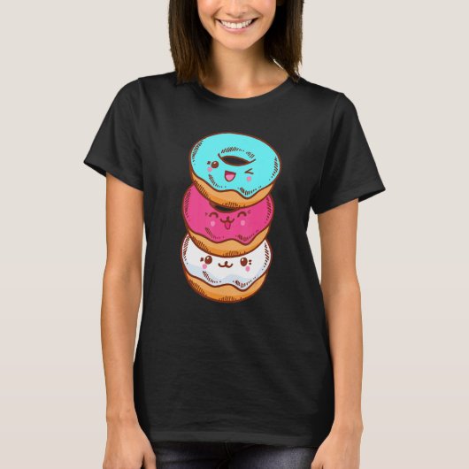 Transgender Pride LGBT LGBTQ Flag Cute With Donut  T-shirt (Voorkant)