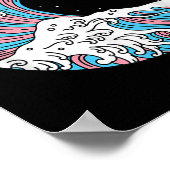 Transgender Pride Lgbtq Trans Flag - Japanese Wave Poster (Hoek)