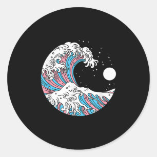 Transgender Pride Lgbtq Trans Vlag - Japanse Golf Ronde Sticker