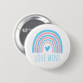 Transgender Pride Love Wins LGBT Rainbow Button (Voorkant /achterkant)
