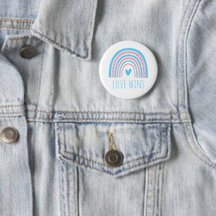 Transgender Pride Love Wins LGBT Regenboog Knop Ronde Button 5,7 Cm