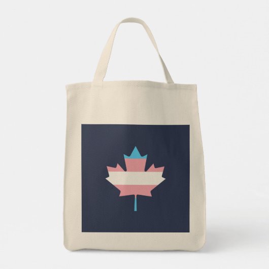 Transgender pride maple leaf tote bag (Achterkant)