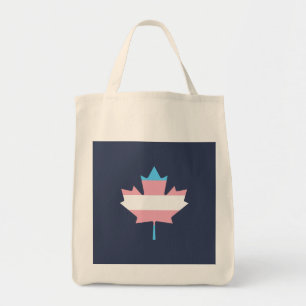 Transgender pride maple leaf tote bag