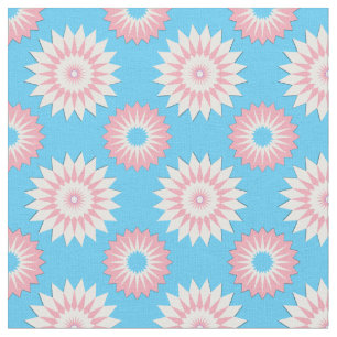 Transgender Pride naadloos blauw bloempatroon Stof