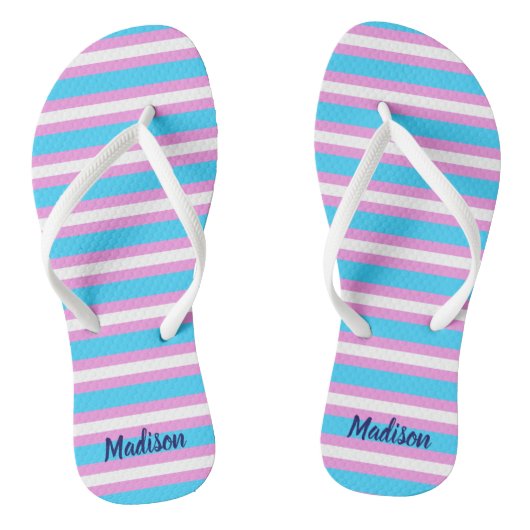 Transgender Pride Parade Striped Flag Monogram Teenslippers (Voetbed)