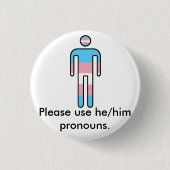 Transgender Pride/Pronoun Button (Voorkant)