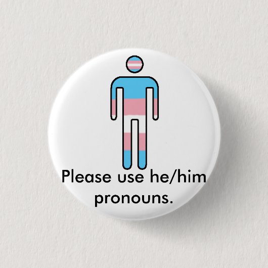 Transgender Pride/Pronoun Button (Voorkant)