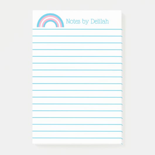 Transgender Pride Rainbow Flag Lined Custom Post-it® Notes (Voorkant)