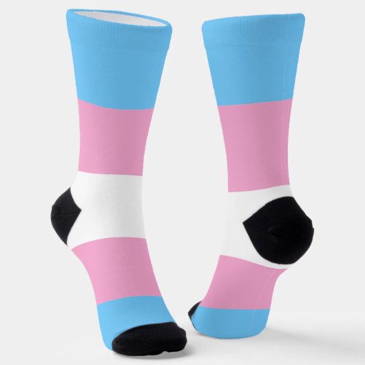 Transgender Pride Roze Blauw Wit Gestreept LGBT Sokken (Gebogen)