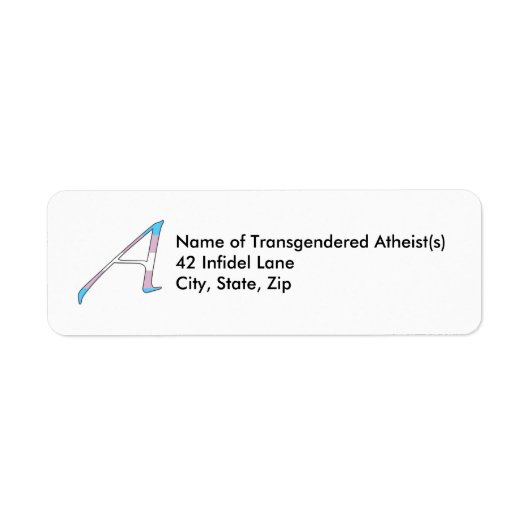 Transgender Pride "Scarlet" Letter A Labels (Voorkant)