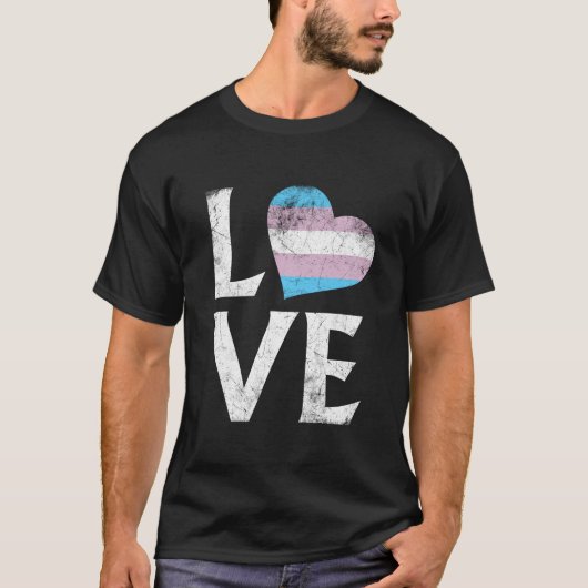 Transgender Pride Stacked Liefde T-shirt (Voorkant)