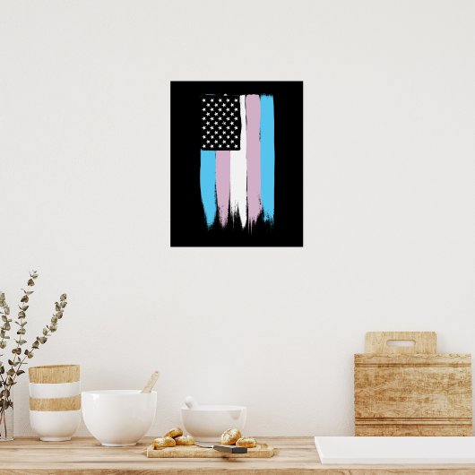 Transgender Pride Stars en Stripes Poster (Keuken)