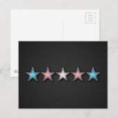 Transgender Pride Stars met Lijsten van het Chrome Briefkaart (Voorkant / Achterkant)
