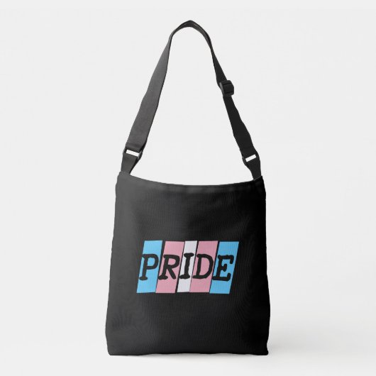 Transgender pride tekstteken crossbody tas (Voorkant)