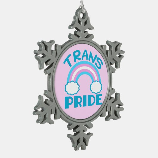 Transgender Pride Tin Sneeuwvlok Ornament (Links)