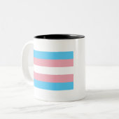 Transgender Pride Tweekleurige Koffiemok (Voorkant links)
