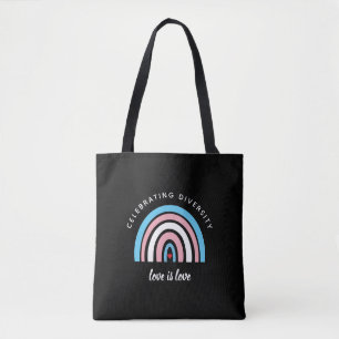 Transgender Pride Vier de diversiteit Liefde Citaa Tote Bag