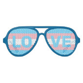 Transgender Pride Vier LIEFDE Aviator Zonnebril (Voorkant)