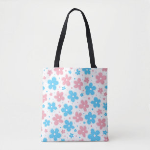 Transgender Pride Vlag Bloemen Doodle Pastel Tote Bag