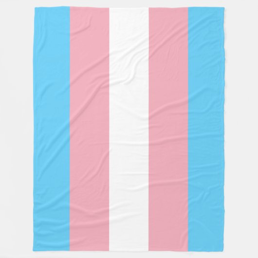 Transgender Pride vlag Fleece Deken (Voorkant)