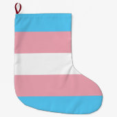 Transgender Pride vlag Grote Kerstsok (Voorkant)