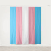 Transgender Pride Vlag Horizontaal Wandkleed (Voorkant)