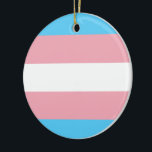 Transgender Pride vlag Keramisch Ornament<br><div class="desc">Dit ontwerp omvat de Transgender Pride Flag, die bedoeld is om transseksuele gemeenschappen, organisaties en individuen over de hele wereld te vertegenwoordigen. Het is ontworpen door Monica Helms, een transgenderactivist, auteur en veteraan van de Amerikaanse marine. Ze beschrijft de vlag als volgt: "De strepen boven en onder zijn lichtblauw, de...</div>