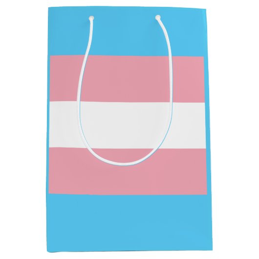 Transgender pride vlag medium cadeauzakje (Voorkant)