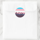 Transgender Pride vlag met drijvende handen Ronde Sticker (Tas)