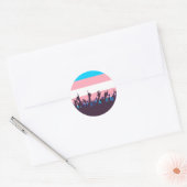Transgender Pride vlag met drijvende handen Ronde Sticker (Envelop)