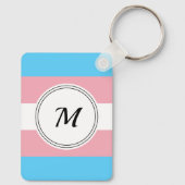 Transgender-pride vlag met een aangepaste initiaal sleutelhanger (Achterkant)