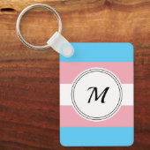 Transgender-pride vlag met een aangepaste initiaal sleutelhanger (Voorkant)