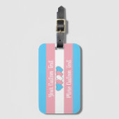 Transgender pride vlag met tekst bagagelabel (Voorkant (verticaal))