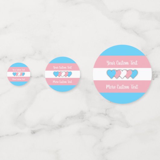 Transgender pride vlag met tekst confetti (Voorkanten)