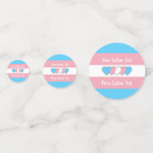 Transgender pride vlag met tekst confetti (Achterkanten)