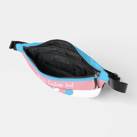 Transgender pride vlag met tekst heuptasje (Open)