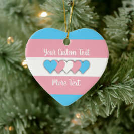 Transgender pride vlag met tekst keramisch ornament