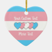 Transgender pride vlag met tekst keramisch ornament (Voorkant)