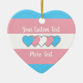 Transgender pride vlag met tekst keramisch ornament