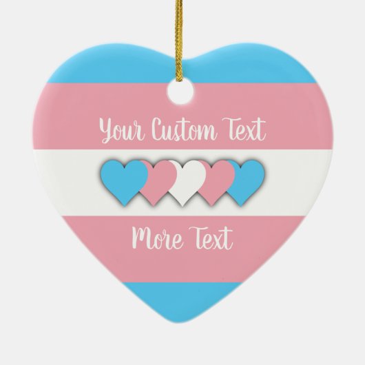 Transgender pride vlag met tekst keramisch ornament (Achterkant)