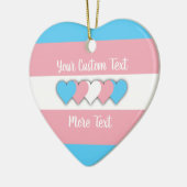 Transgender pride vlag met tekst keramisch ornament (Links)