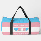 Transgender pride vlag met tekst plunjezak (Voorkant)